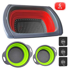 Carica l&#39;immagine nel visualizzatore di Gallery, BAIYI Set di 3 scolapasta Pieghevoli in Silicone, per Cucina, scolare la...