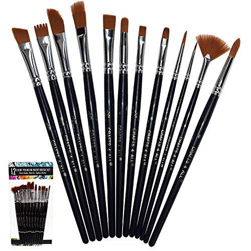 Set Di 12 Pennelli Per Pittura Con Manico In Legno, Misure Varie, Ideali Per Legno, Pareti, Mobili E Fai-da-te, Facili Da Pulire