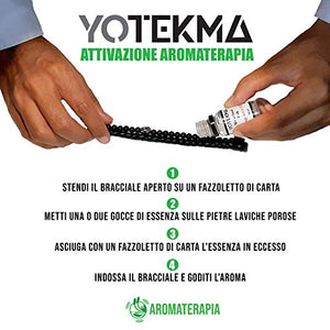 Yotekma Bracciale Uomo Essenza Aromaterapia Vera Pelle Naturale, Pietra... - Ilgrandebazar