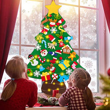 Carica l'immagine nel visualizzatore di Gallery, Lanpn Albero di Natale in feltro 102 cm più pupazzo di neve, Albero Natale montessori per bambini, albero di Natale con luci con 40 pezzi decorazione da appendere in velcro per casa, porta e parete