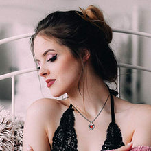 Carica l&#39;immagine nel visualizzatore di Gallery, DEPHINI - Collana con cuore rosso - argento Sterling 925 - pietra... - Ilgrandebazar