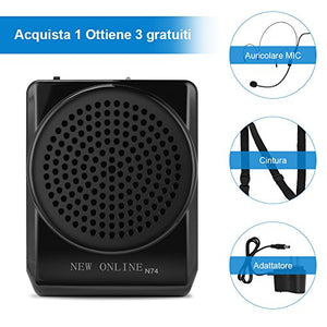 YOHOOLYO Mini Amplificatore Altoparlante di Voce da Cintura Ricaricabili...