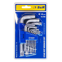 Carica l'immagine nel visualizzatore di Gallery, S&amp;R Chiavi TORX a brugola Set chiavi allen, 15 pz, esagonali extra...