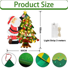Carica l&#39;immagine nel visualizzatore di Gallery, Albero di Natale in Feltro per Bambini, 100 CM Feltro Albero Natale DIY Albero Natale Feltro Con 34 Ornamenti e 3m Luci a LED, Regali Di Natale Per Bambini Decorazioni Natalizie Da Parete Per Porte