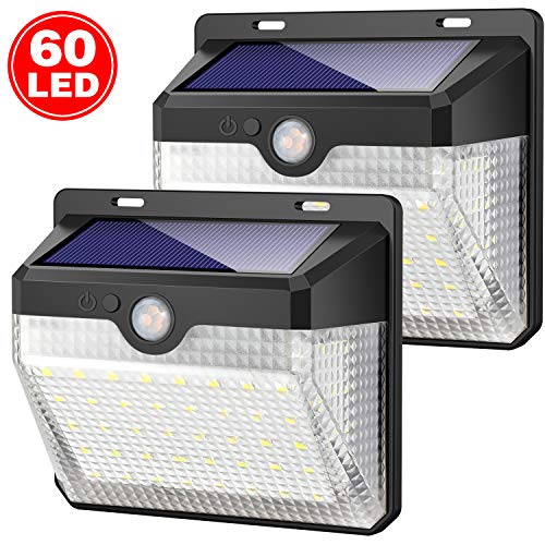 Luce Solare Esterno, Kilponen 60 LED Lampada con Sensore di 2 Pezzi - Ilgrandebazar