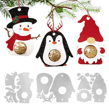 Carica l&#39;immagine nel visualizzatore di Gallery, 3Set Fustelle Gnomi Natalizi Fustelle Pinguini Ciondoli Natale Fustelle Pupazzo di Neve Decorazioni Natalizie Albero di Natale Sacchetti da Regalo Scrapbooking Biglietto d&#39;auguri Goffratura Fai da Te