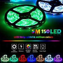 Carica l&#39;immagine nel visualizzatore di Gallery, BACKTURE Striscia LED, 5M 150 LED RGB 5050 Intelligente Retroilluminazione 5m