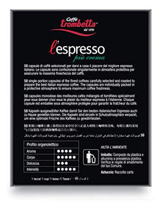 Caffè Trombetta L'Espresso, Capsule Compatibili Nespresso, Più Crema - 100