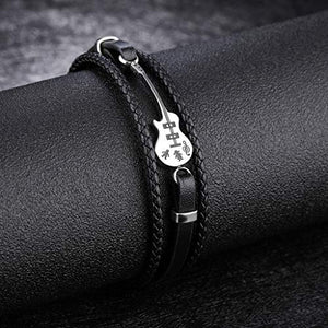 Jlbuay Bracciale da Uomo acciaio inossidabile vero cuoio bracciale... - Ilgrandebazar