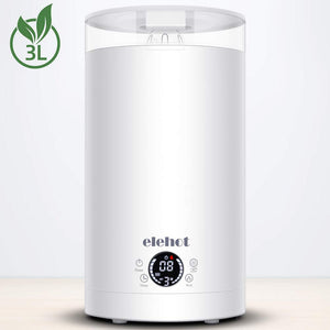 Umidificatore Ambienti ad Ultrasuoni Capacità 3L Display LED 7 Led Bianco - Ilgrandebazar