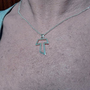 Alylosilver Collana con Ciondolo Croce d'argento Tau Cross per le donne... - Ilgrandebazar