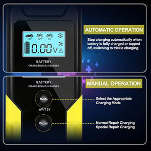 AUTOXEL Caricabatterie per Auto, 6V/ 12V 6A Carica Batteria Intelligente con...