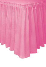 Carica l'immagine nel visualizzatore di Gallery, Unique Party- TableSkirt Gonna Plastificata da Tavola, Rosa (Shocking), 37 cm x 4.3 m, 50051