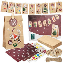 Carica l'immagine nel visualizzatore di Gallery, Calendario dell’Avvento fai da te: delizioso calendario dell’Avvento 2023 da comporre con 24 sacchetti, adesivi e numeri – Calendario dell’Avvento fai da te – Calendario dell’Avvento LIVAIA