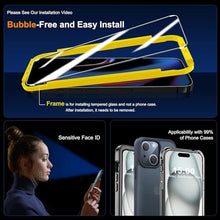 Carica l'immagine nel visualizzatore di Gallery, QHOHQ 3 Pezzi Vetro Temperato per iPhone 15 [6,1 Pollici] e 3 Pezzi Pellicola Fotocamera, Pellicola Prottetiva Anti Graffio, Durezza 9H, HD Trasparente, Senza Bolle