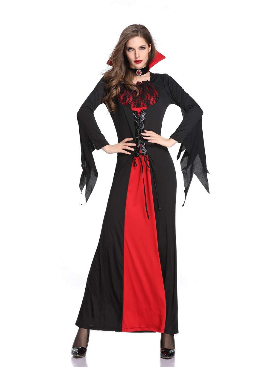 LATH.PIN Costume da Strega Donna - Cosplay Vampiro Vestito Lungo Halloween... - Ilgrandebazar