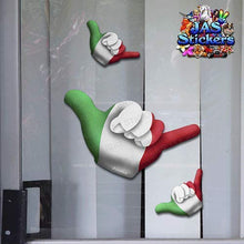 Carica l&#39;immagine nel visualizzatore di Gallery, Piccola bandiera dell&#39;Italia HANG LOOSE Adesivo Shaka divertente amicizia... - Ilgrandebazar