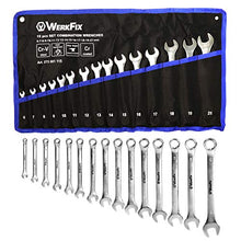 Carica l&#39;immagine nel visualizzatore di Gallery, WERKFIX Set di Chiavi Combinate 6-21 mm 15 pz. inglesi sabbiate, in... - Ilgrandebazar