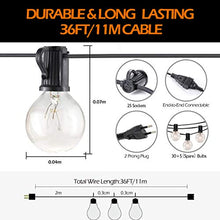 Carica l&#39;immagine nel visualizzatore di Gallery, Osaloe Catena Luminosa Lampadina, 11 M/36FT Luci Stringa Lampadina con 30+5