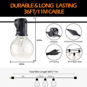 Osaloe Catena Luminosa Lampadina, 11 M/36FT Luci Stringa Lampadina con 30+5