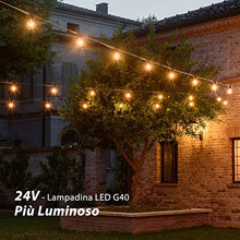 Carica l'immagine nel visualizzatore di Gallery, Zorela Catena Luminosa Esterno, 9.5M/30Ft G40 Luci da Esterno Giardino con 25+2 G40 LED Lampadine Infrangibile, Catena Luci Esterno Impermeabile IP44 per Natale, Giardino, Gazebo, Feste, Matrimonio