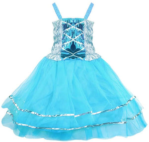 VOWOV Costumi di ali di fata della ragazza di Halloween per vestire il costume della festa di compleanno, 3-10 anni Blu