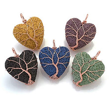 Carica l&#39;immagine nel visualizzatore di Gallery, Jovivi Gioielli Donna Collana con Ciondolo Cuore in Lava Diffusore Giallo - Ilgrandebazar