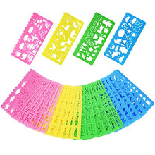 Carica l&#39;immagine nel visualizzatore di Gallery, Set di Stencil Stampini da Disegno in Plastica per Bambini, 74 Forme, 24... - Ilgrandebazar