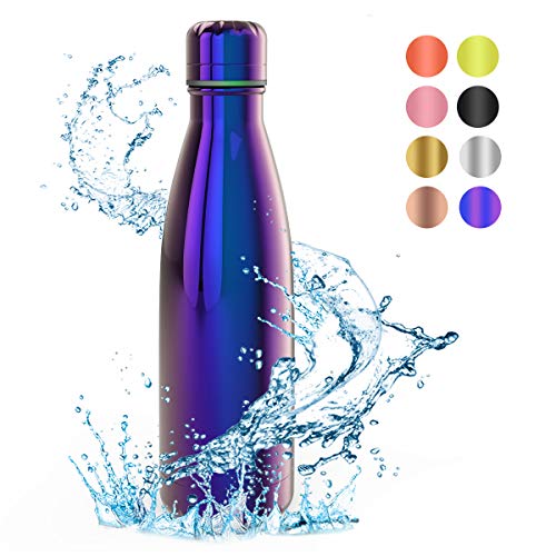 Festnight Borraccia Portatile in Acciaio Inox Termica Bottiglia Purple