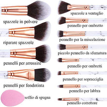 Carica l&#39;immagine nel visualizzatore di Gallery, Pennelli Make Up Start Makers12Pcs Set di Per Trucco in Marmo 12PCS