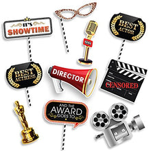 Carica l&#39;immagine nel visualizzatore di Gallery, Sfondo a tema Film Hollywood e studio puntelli. Fondale foto dress-up,...