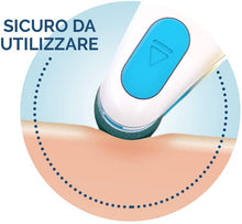Carica l'immagine nel visualizzatore di Gallery, Scholl Velvet Smooth Roll Pedicure Elettrico Professionale per Pelle Secca e Talloni Screpolati, Azzurro, con Cristalli di Diamante