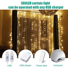 Carica l'immagine nel visualizzatore di Gallery, Tenda Luminosa 3 x 3m, Infankey 300LED Luci da Esterno con Telecomando, 8...
