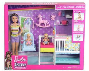 Barbie Playset Skipper Nurserie, Bambola con Bambolotti, Lettino, Fasciatoio... - Ilgrandebazar