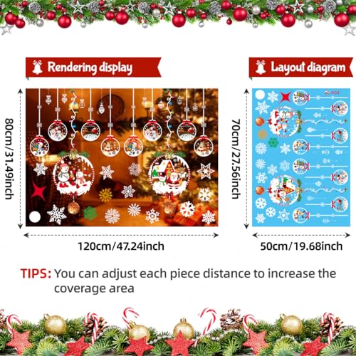 Adesivi Natalizi Per Finestre DERAYEE - 8 Fogli Riutilizzabili Con Babbo Natale, Fiocchi E Renne - Foto 9