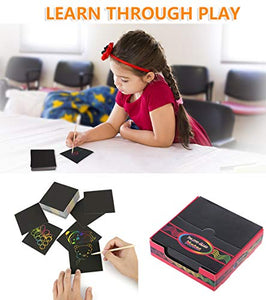 200 Fogli di Disegni Scratch Art Set Creativo Arcobaleno Colorato da... - Ilgrandebazar
