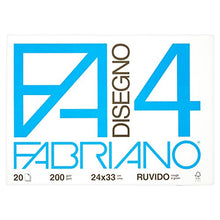 Carica l&#39;immagine nel visualizzatore di Gallery, Fabriano F4 05000597, Album da Disegno, Formato 24 x 33 cm, Fogli Ruvidi, Grammatura 200gr/m2, 20 Fogli
