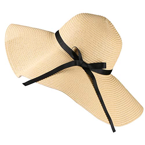 Tencoz Cappello da Sole Donna, di Paglia floscio a Tesa Larga...
