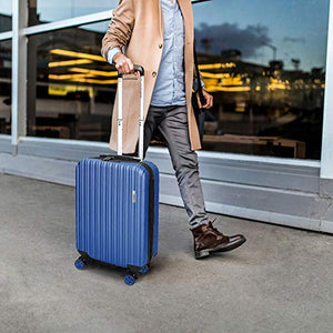 DONPEREGRINO Valigia Bagaglio a Mano 55x35x20 Leggero & 55cm Cabina, Blu