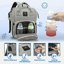 Carica l'immagine nel visualizzatore di Gallery, Zaino Mamma Multifunzione Vulcano Design Neonato Fasciatoio Grigio