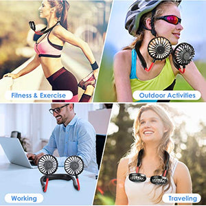 Ventilatore Portatile Personale,Ventilatore Indossabile da Nero