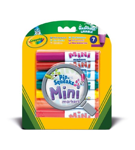 CRAYOLA- 7 Mini Pennarelli Lavabili, Formato Pocket, Punta Maxi, 7 Pezzi - Ilgrandebazar
