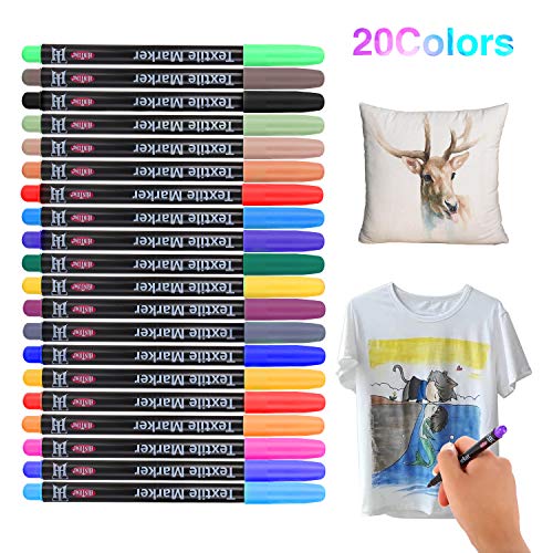 Siumir 20 Colors Pennarelli per Tessuti, Textile Penne Ideali per...