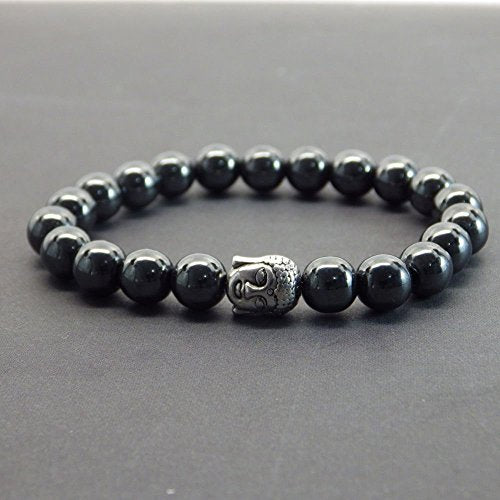 Zen braccialetto etnico Thurcolas con perle ematite e perline Buddha... - Ilgrandebazar