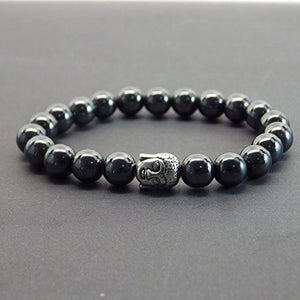 Zen braccialetto etnico Thurcolas con perle ematite e perline Buddha... - Ilgrandebazar