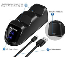 Carica l'immagine nel visualizzatore di Gallery, Ricarica Controller PS4 ,ECHTPower Docking Station e Blu&amp;Arancione LED