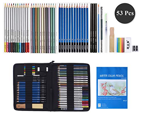 WOMGF Set Matite Colorate Professionali da Disegno Colori Matita 53pcs