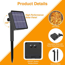 Carica l&#39;immagine nel visualizzatore di Gallery, Catena Luminosa Esterno Solare,Hepside 24M 240 LED lucine Solari da esterno...