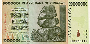 Zimbabwe 20 Billion Dollar Banknote Bill Money Inflation Record Currency... - Ilgrandebazar