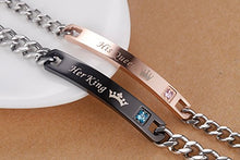 Carica l&#39;immagine nel visualizzatore di Gallery, His Queen Her King Set Coppia Bracciali per Lui e Lei - Ilgrandebazar
